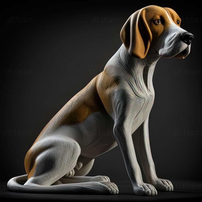 3D model American Foxhound dog (STL)